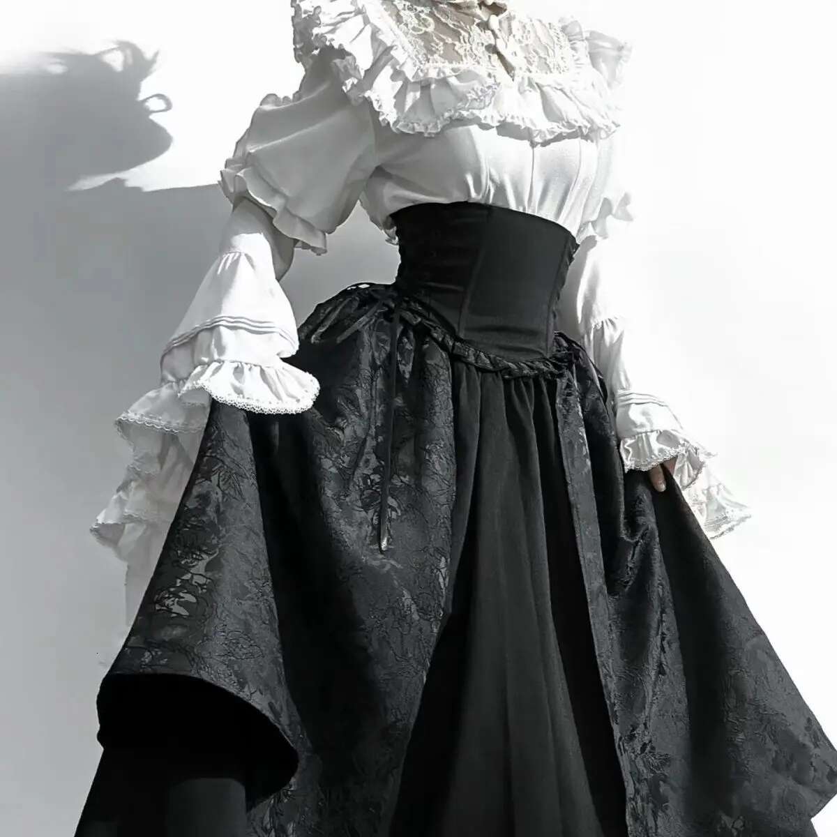 Japanese Kawaii JK Girl Sweet Cute Lolita Flare Sleeve Shirt Autumn Y2k Aesthetic Lace Patchwork Blouse Tops Women Chic Blusas