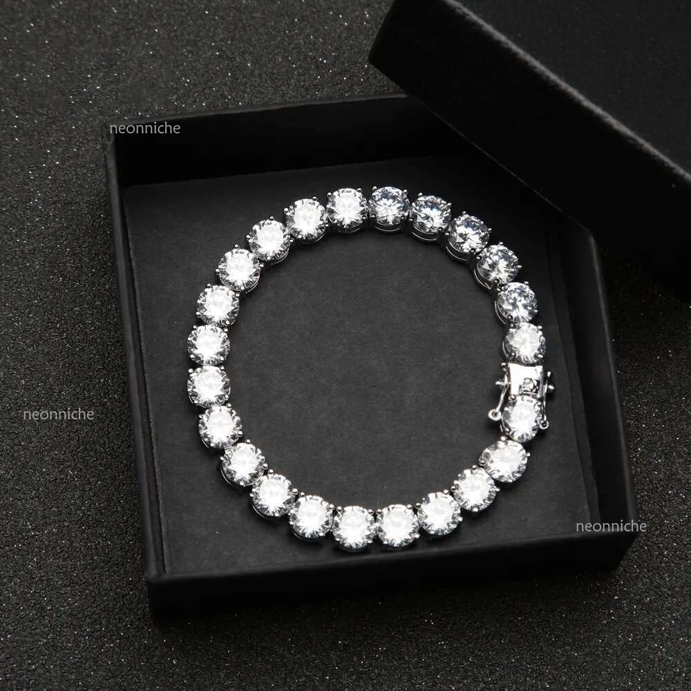 Jewelry 5MM Lab Dia Tennis chain Bracelet White Gold Filled Engagement Wedding Hip hop Sier Moissanite Bangles Bracelets for women men