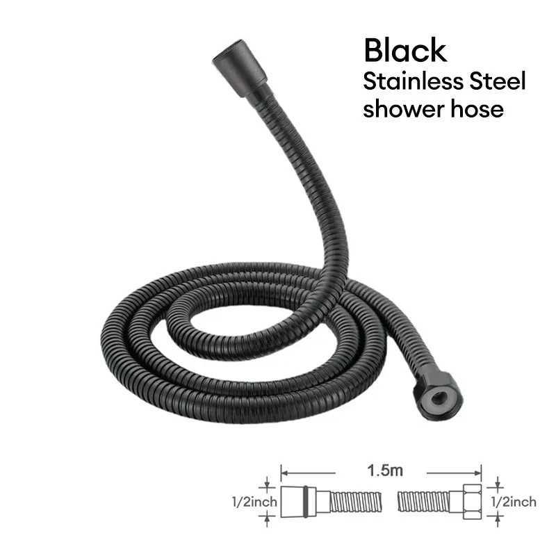 Black/Chre Stainless Steel ible Shower Hose Bathro Accessories Shower Pipe High Strength Hot and Cold Hose Y251107