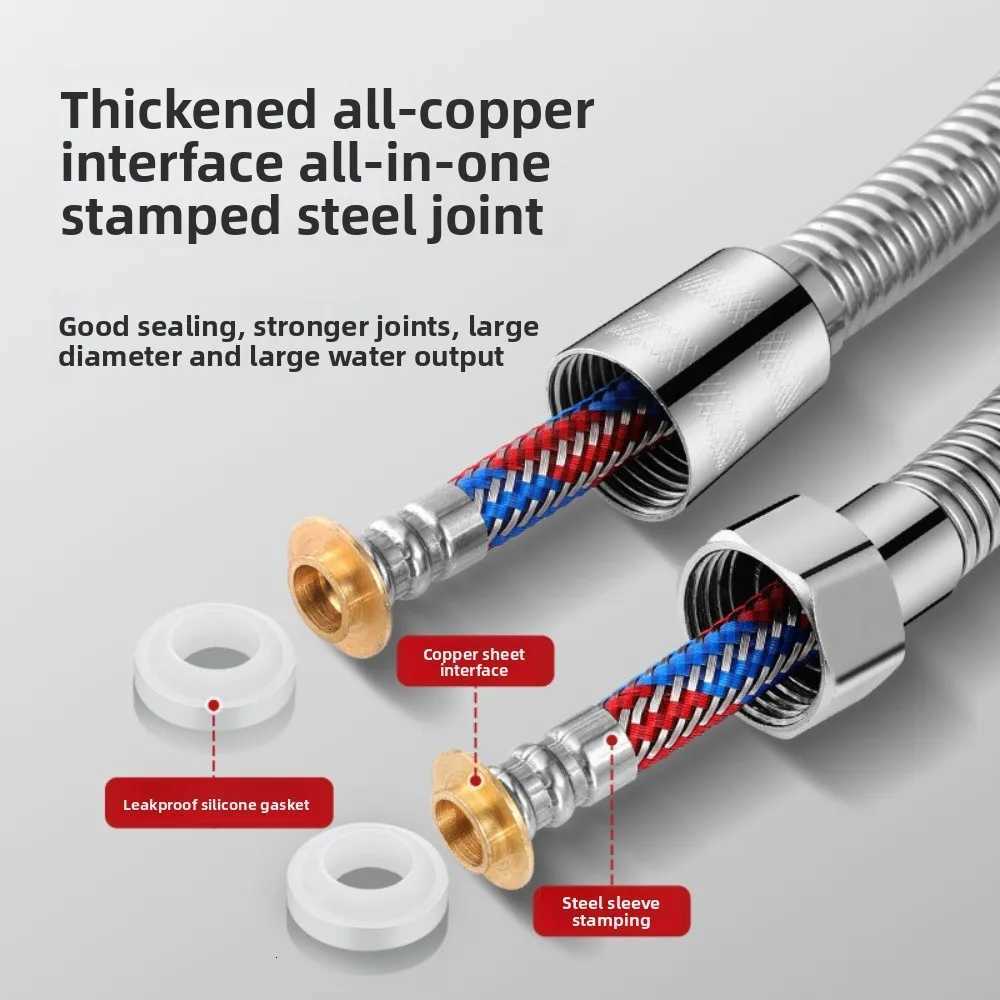 Soft Stainless Steel Braided Inner Tube 15/2/ ible Shower Hose Long Bathro Shower Pipe Extension Bathro Accessories Y251107