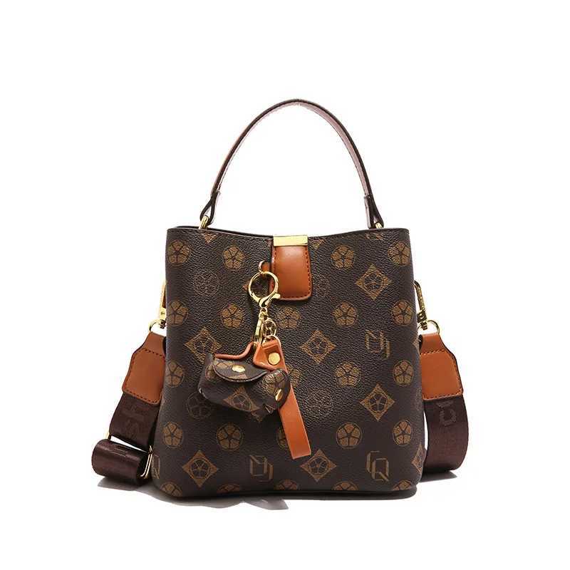 2025 Monogram Bucket Bag for Women Spacious Shoulder Purse Adjustable Crossbody Strap Work Commute Bag with Top HandleW251106