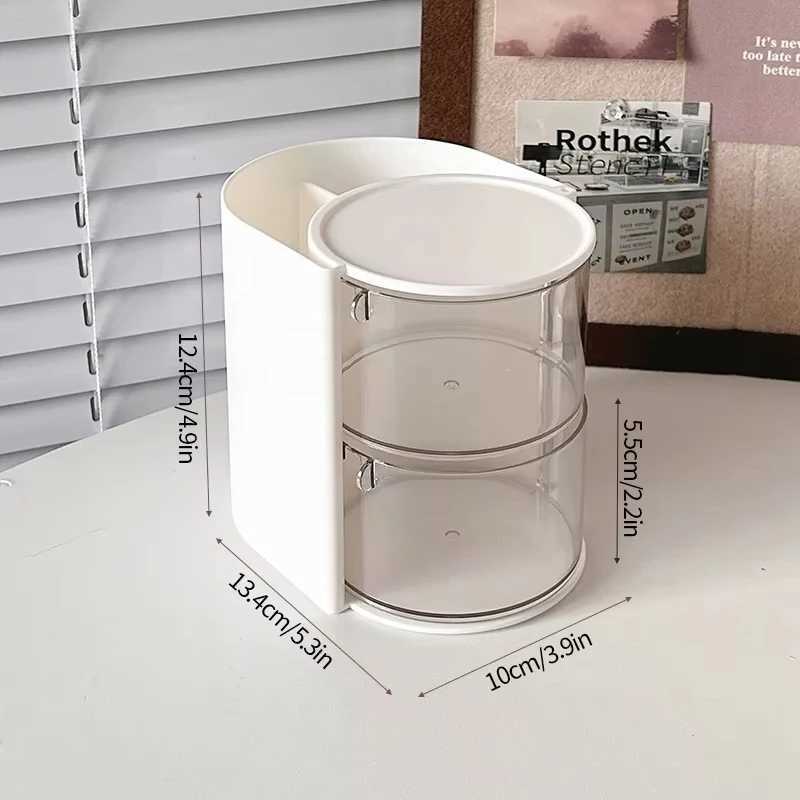 1Pcs Cosmetic Organizer Bathroom Makeup Cushion Organizer Beauty Storage Display Case Rotating Compartment Organizer J251115
