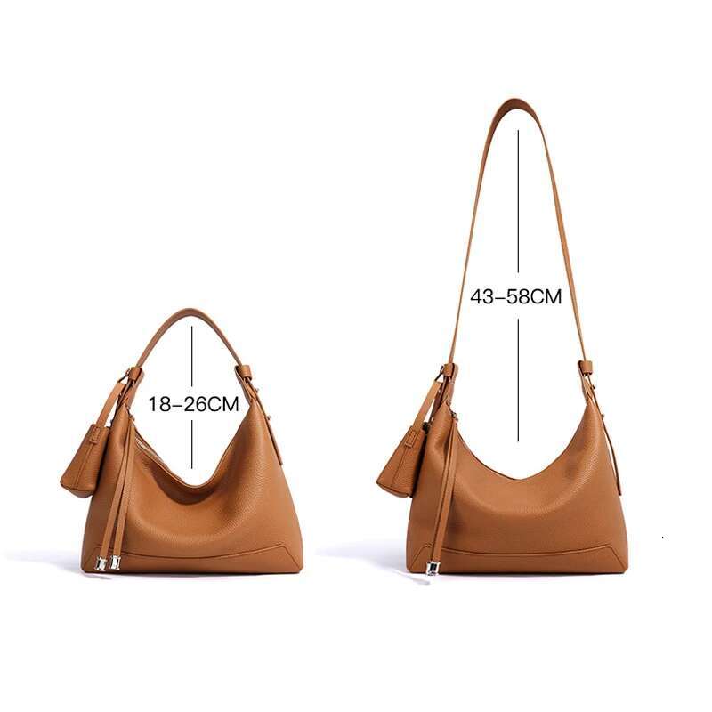 Cowhide Kite Crossbody Shoulder Bag With Matching Wallet, Designer Lunch Box Handbag,Elegant Women Underarm Leather Bags