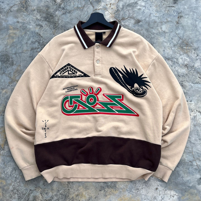 Men's Hoodies Ins Loose Pullover Round Neck Three Quarters Sleeve Couple T-shirt American Street Trend Figure Letter Printed Casual Tops