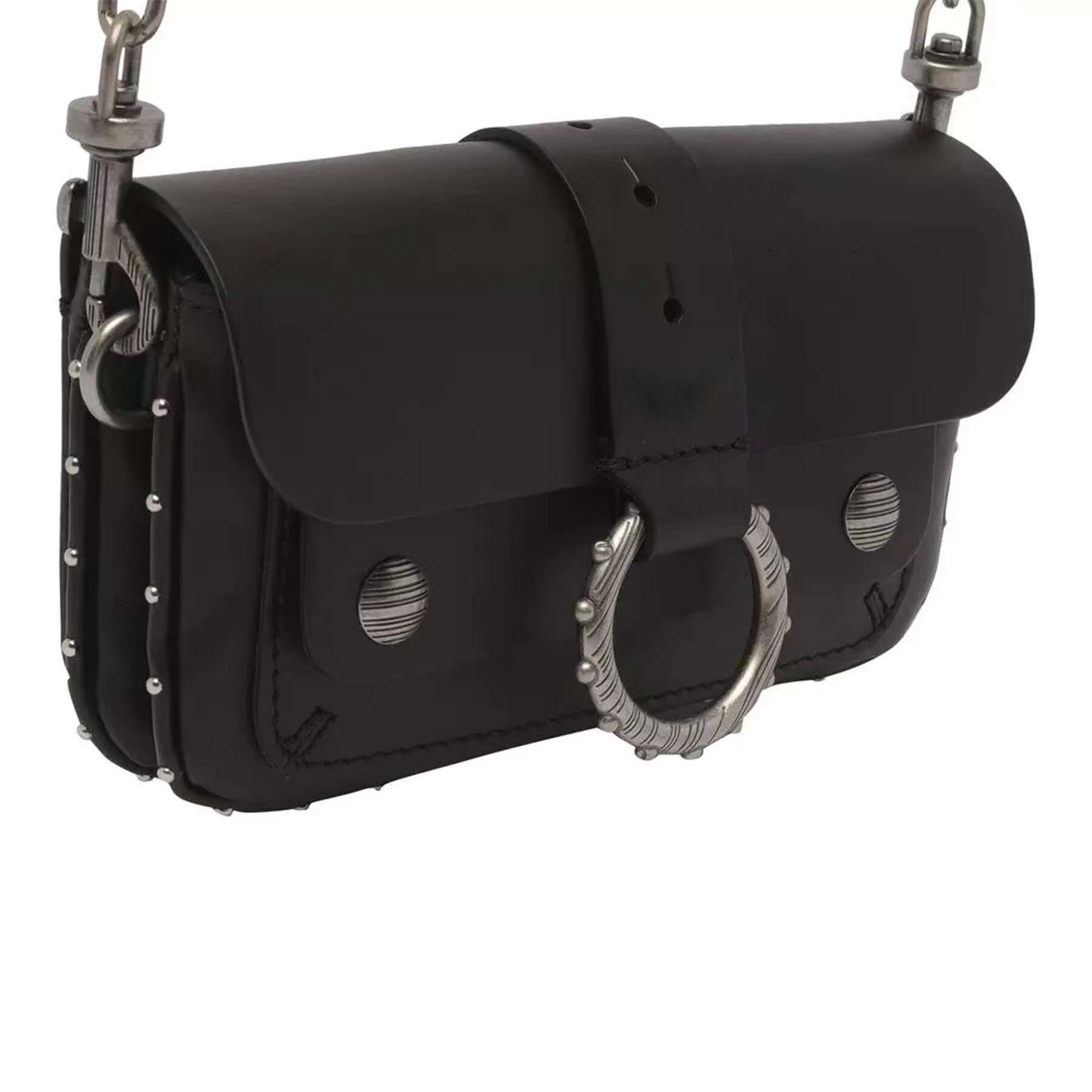 2025 New Women Stylish Shoulder Mini Black Ladies Retro Crossbody Design Casual Outdoor Chain Envelope Bag