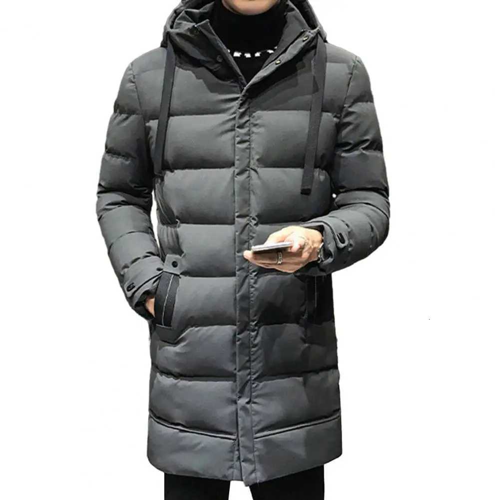 Hooded Cotton Coat for Cold Weather Cotton Coat with High Collar Winter Warmth Mens Hooded Down Parkas for OutdoorT251107
