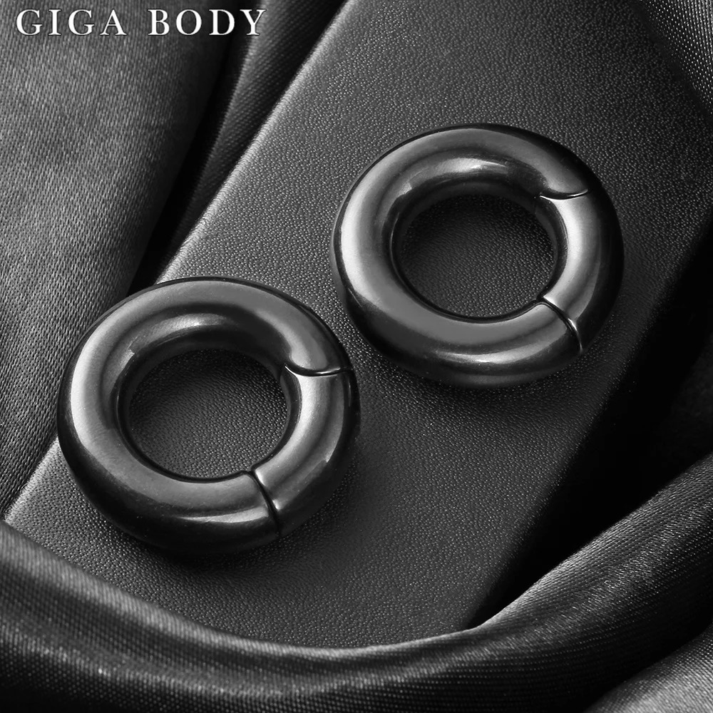 Giga 2PCS Fashion Ear Hoop Weights Hanger Gauges Plugs Expander 316L Stainless Steel Magnetic Piercing body Jewelry 8mm 0G 250403