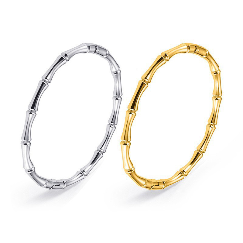 Top Source Stainless Steel Bamboo Style Classic Flat Buckle Bracelet