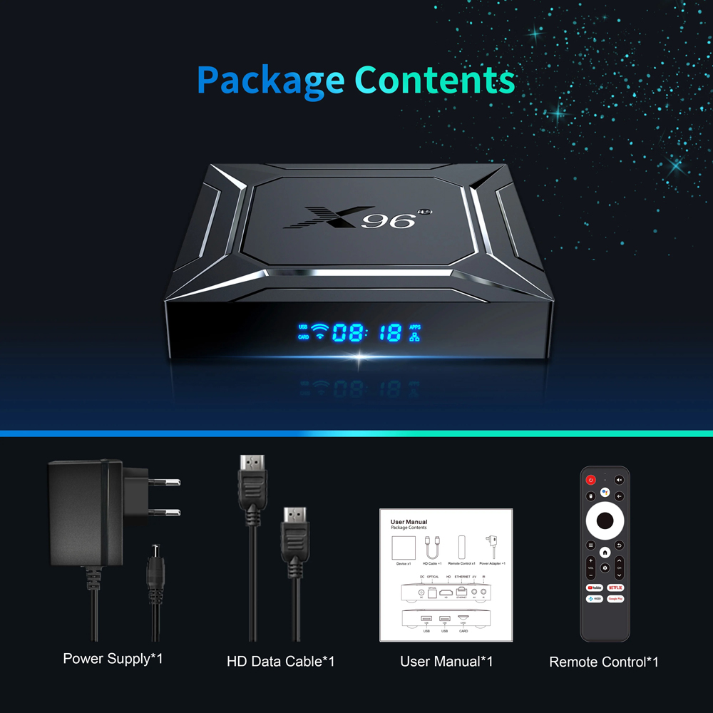 X96 M200 Smart TV BOX Android 14 Amlogic S905X5M 2.4G/5G Dual WIFI BT 1000M LAN 4GB 64GB AV1 4K Media Player Set Top Box
