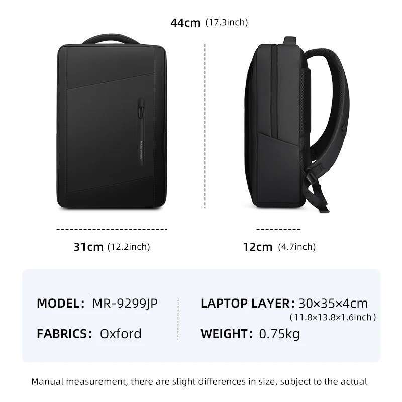 Markryden Men Waterproof 15.6" Laptop Backpack Male Business Fashion Travel Moto&Biker Light Scalable Shoulder