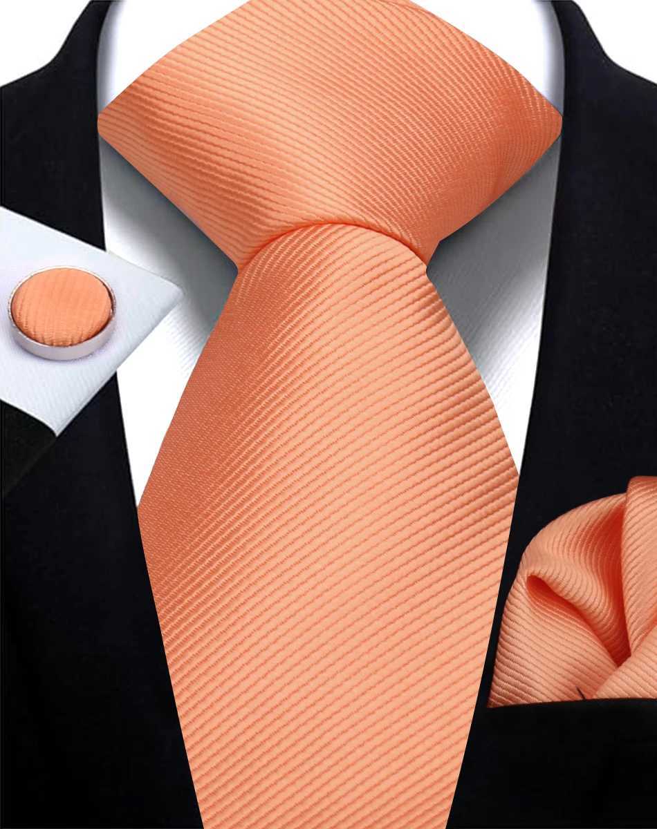 Brand Business Solid Color Ties Handkerchief Cufflink Tie clip Pin Set For Men Formal Necktie Party Wedding Men Accessoreis Gift X250407