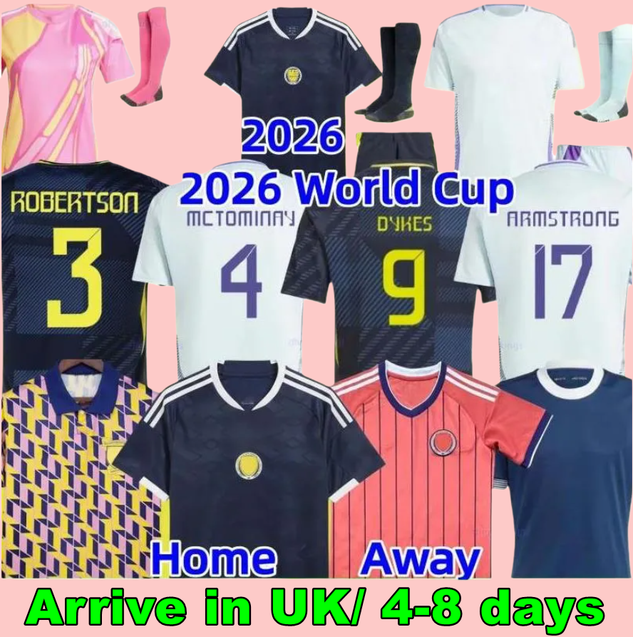 2026 ScotlanDS Soccer Jerseys 2025 ROBERTSON McTominay McGREGOR SHANKLAND MCGREGOR Football Shirt Homemaillot de Foot men kids kits unifrom pink WOMEN
