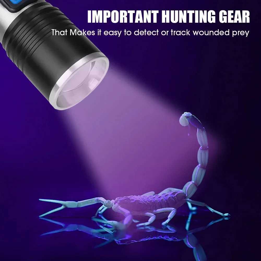 Ultraviolet Torch Black Light 3W USB Rechargeablec 365nm Cat tinea Money Ore Scorpion Detection Urine SV57 Pets UV FlashlightW251106