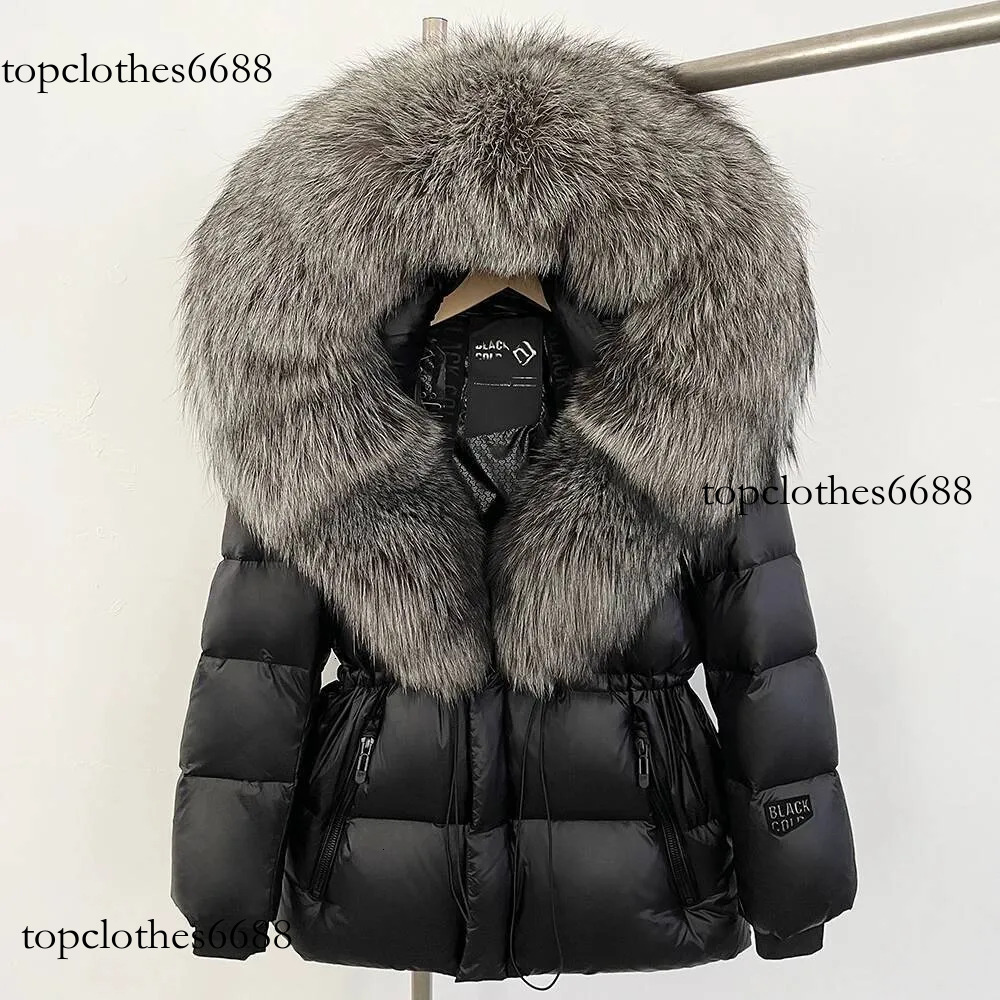 2025 Reality Winter Clothes Women Big Fox Fur Coat Autumn Warm Natural White Goose Duck Female Hooded Puffer Jacket real fur coat women