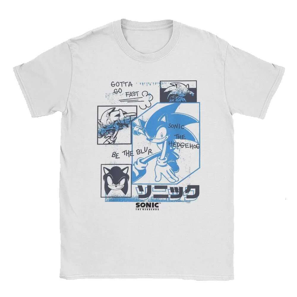 2025 men's and women's retro 90s shadow hedgehog fashionable summer T-shirt Y2K basic printed cotton blanket birthday gift