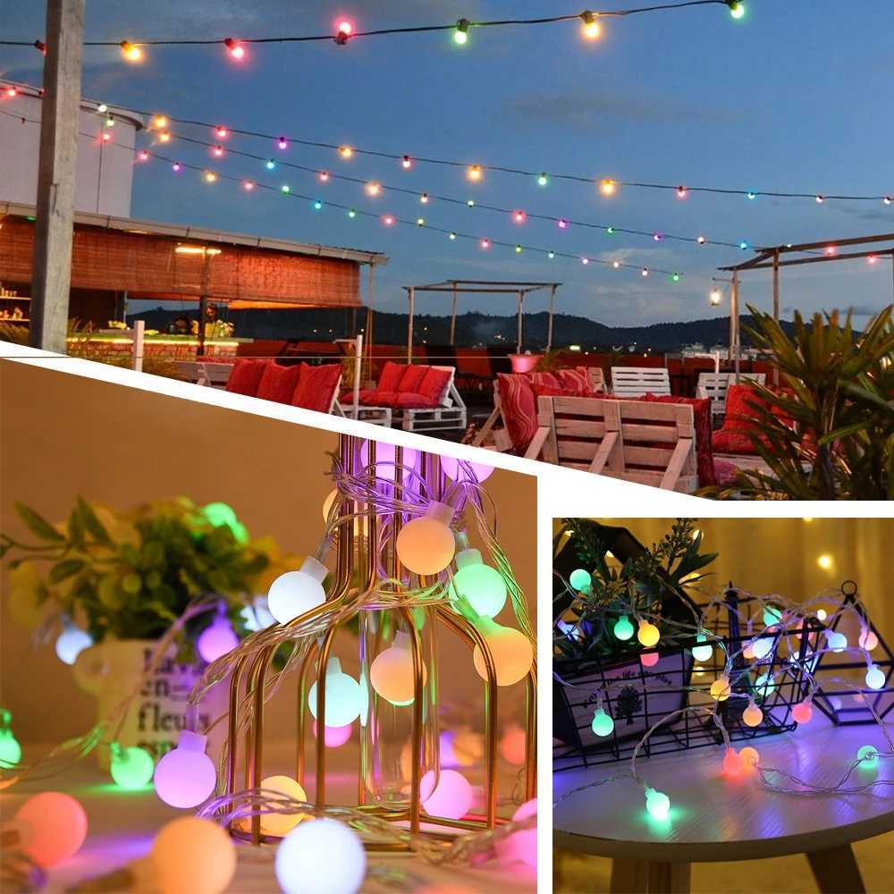 WS2812B Dream Color RGB LED Round Ball String Lights Christmas Party Birthday Decoration Addressable Individually IP67 DC5V W251107
