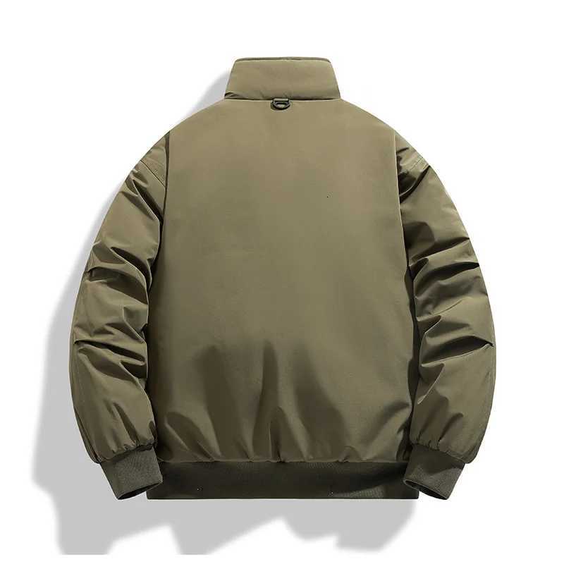 2025 Autumn Men Thick Bomber Jacket Men Cotton-Padded Jacket Men Casual Retro Warm Coats Men Black Parka Jacket Male WindbreakerT251107