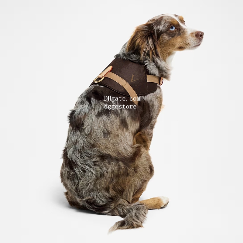 free shipping Designer Dog Harness, No-Pull Pet Vest with ic Letter Pattern, No Choke, Adjustable, Easy Walking and Training for Small, Medium Dogs Br