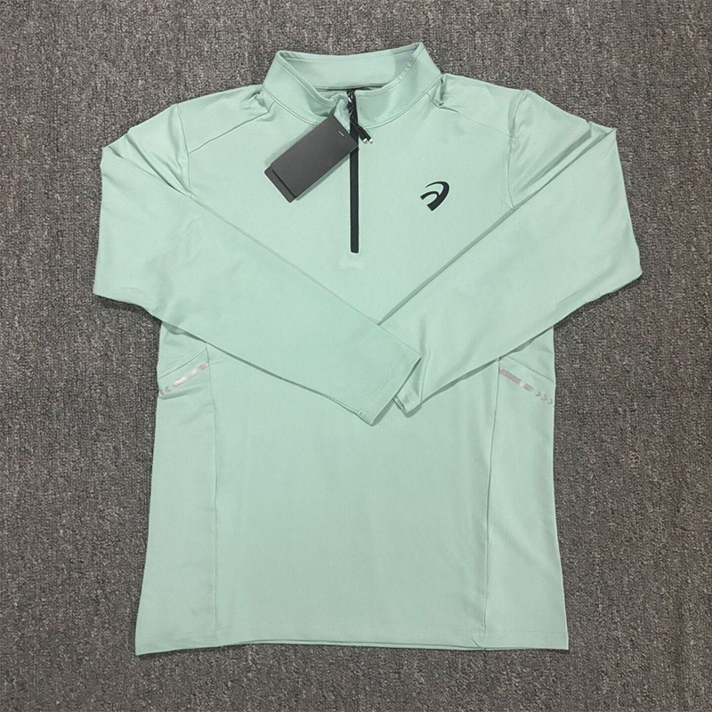 Men's T-Shirts Designer Stand up collar zipper quick drying long sleeved breathable fitness top Running Athletics