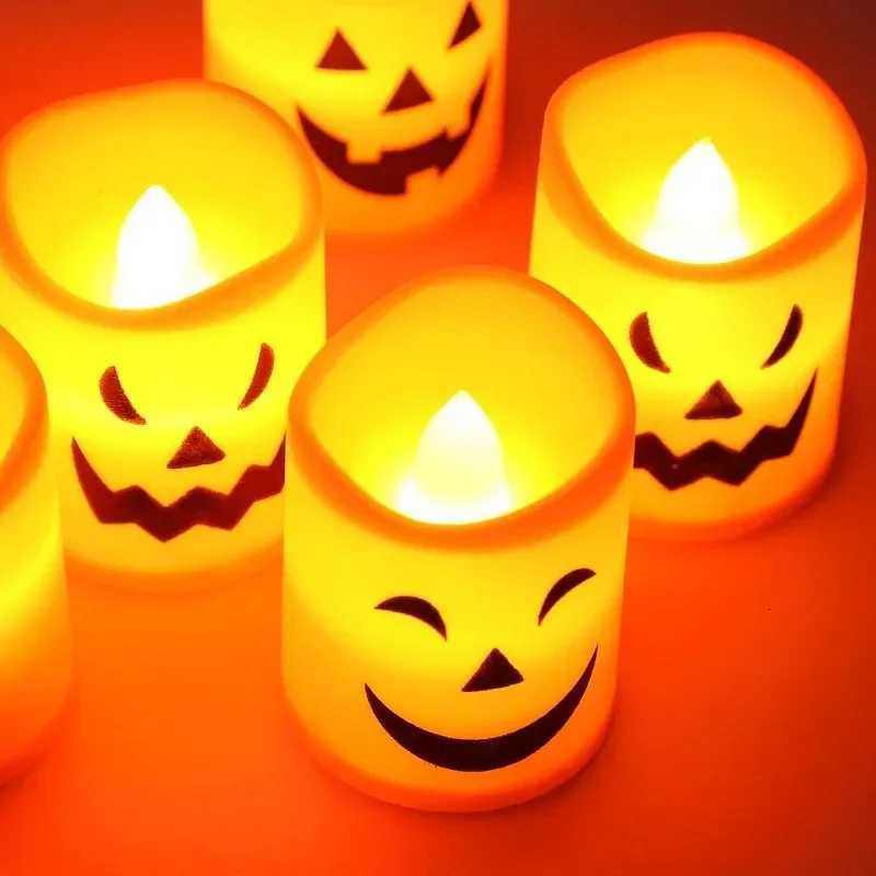12/1PCS Halloween LED Candle Lights Ghost Electronic Glowing Pumpkin Lights Festival Party Decor Props Halloween Decorations W251107