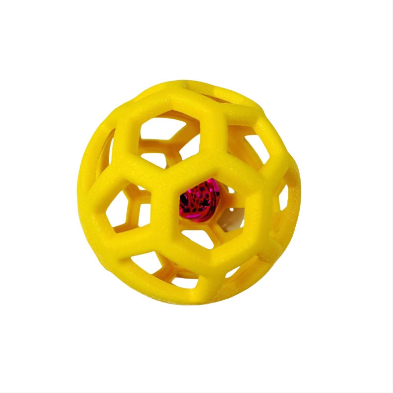 Dog Chew Toy Hollow Ball with Jingle Bell Inside Durable Soft Pet Chew Tooth Cleaning Ball Toys Rubber Non Toxic