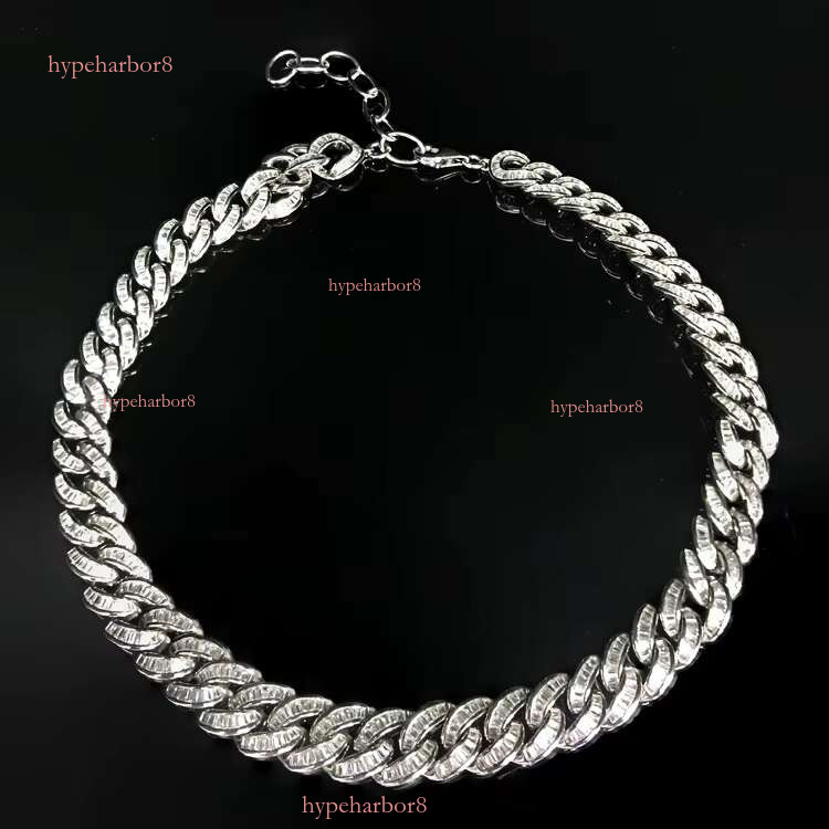 Hip hop Sier Jewelry Iced Cuban Chain Necklace
