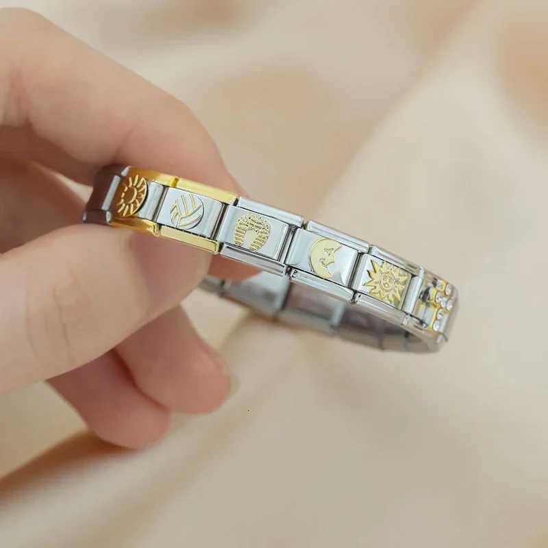 Hapiship 2024 New Elephant Sun Cross Bee Angel Camera Italian Charm Links Fit 9mm Bracelet Stainless Steel Making Jewelry DJ1188XJ251107