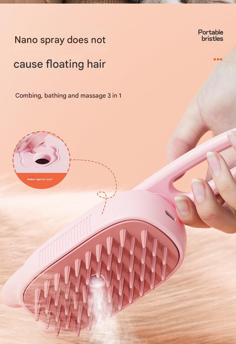 Ergonomic DHpet Pet Care Kit - Conveniently Charged Grooming Spray and Brushing System