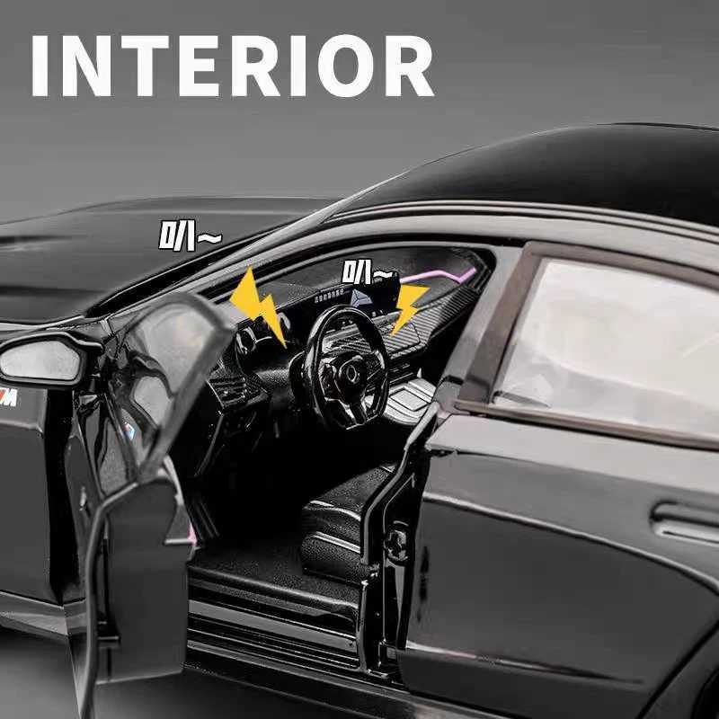 1 24 BMW I5 M60 THE M6 IM alloy micro car die-casting metal proportion car model sound lightweight simulation childrens toy car giftXJ250407