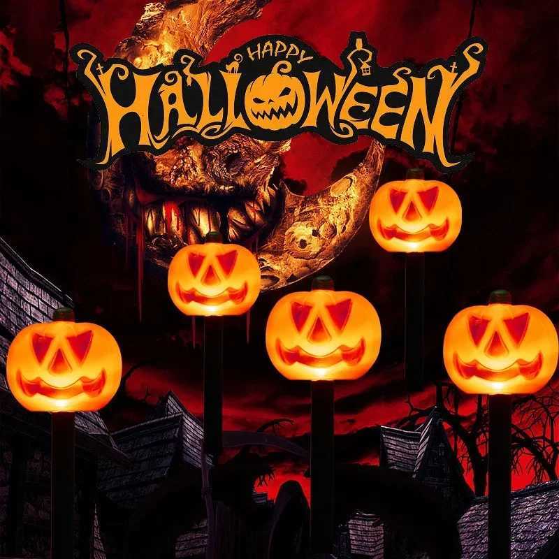 Halloween Outdoor Pumpkin Lawn Ground Insertion Lamp Solar Energy Courtyard Waterproof Decoration Lamp Garden Terrace Atmosphere W251107