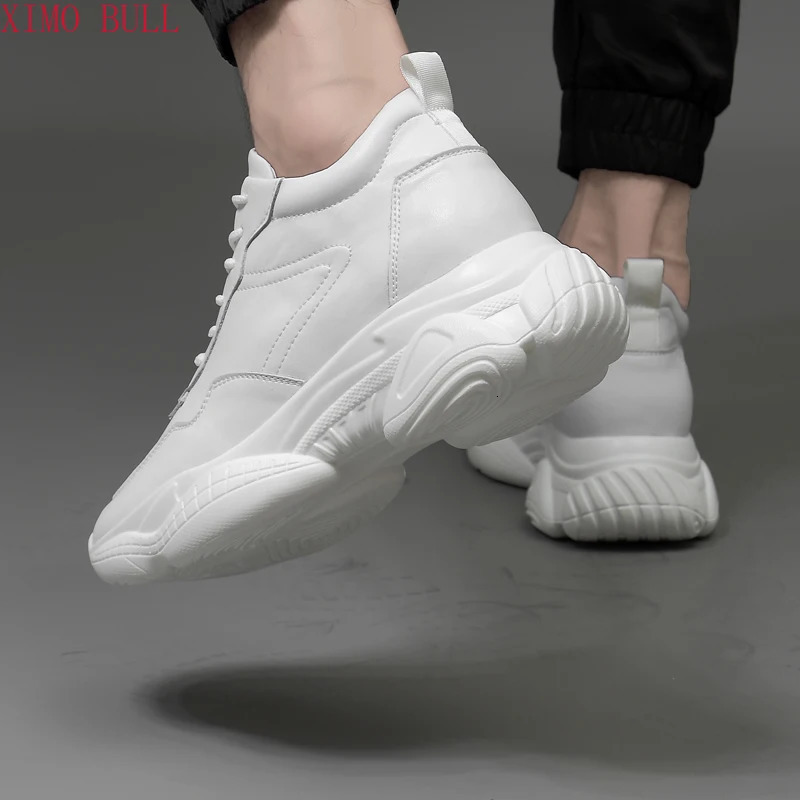 Booster Shoes Women Elevator Sneakers Height Increase Insole 7cm for Men White Black Lift Soports Unisex Plus Size 36-44 251106