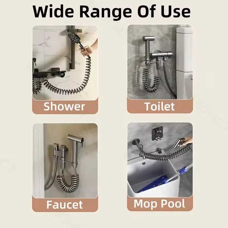 New 2/3/5M Spring ible Retractable Hose For Shower Toilet Bidet Water Pipe Plumbing Bathro Spiral ible Shower Hose Y251107