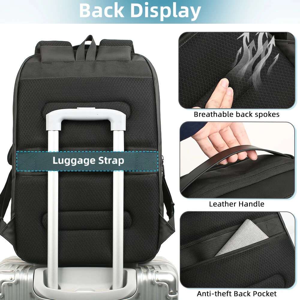 HK New Arrival Spacious Travel 17.3 Inch Laptop Backpack For Men Big Capacity Waterproof Commuting Rucksacks With USB