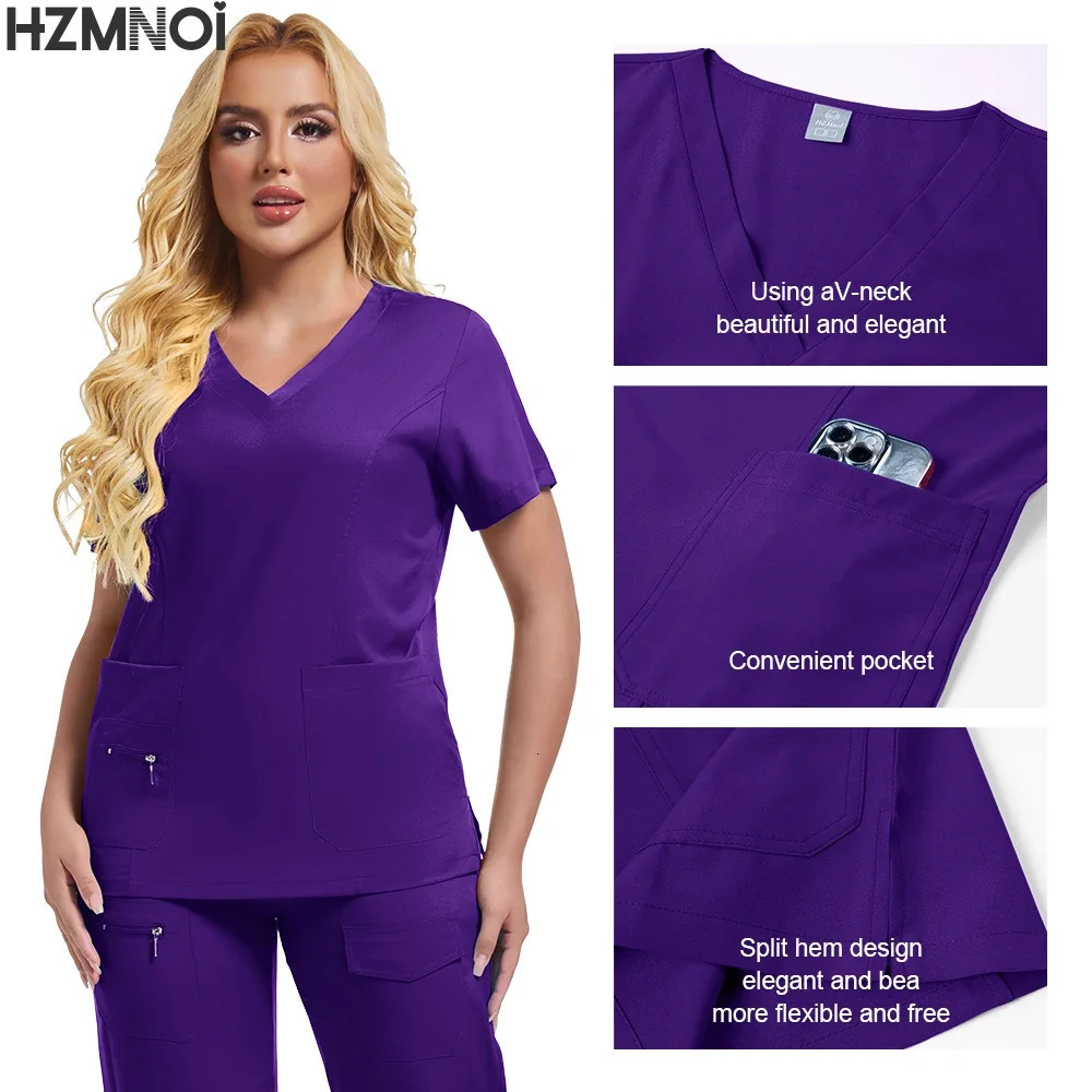 Multicolor Uniforms Women Hospital Nurse Scrubs Set Nurses Accessories Dental Clinic Beauty Salon Soft Workwear 250402