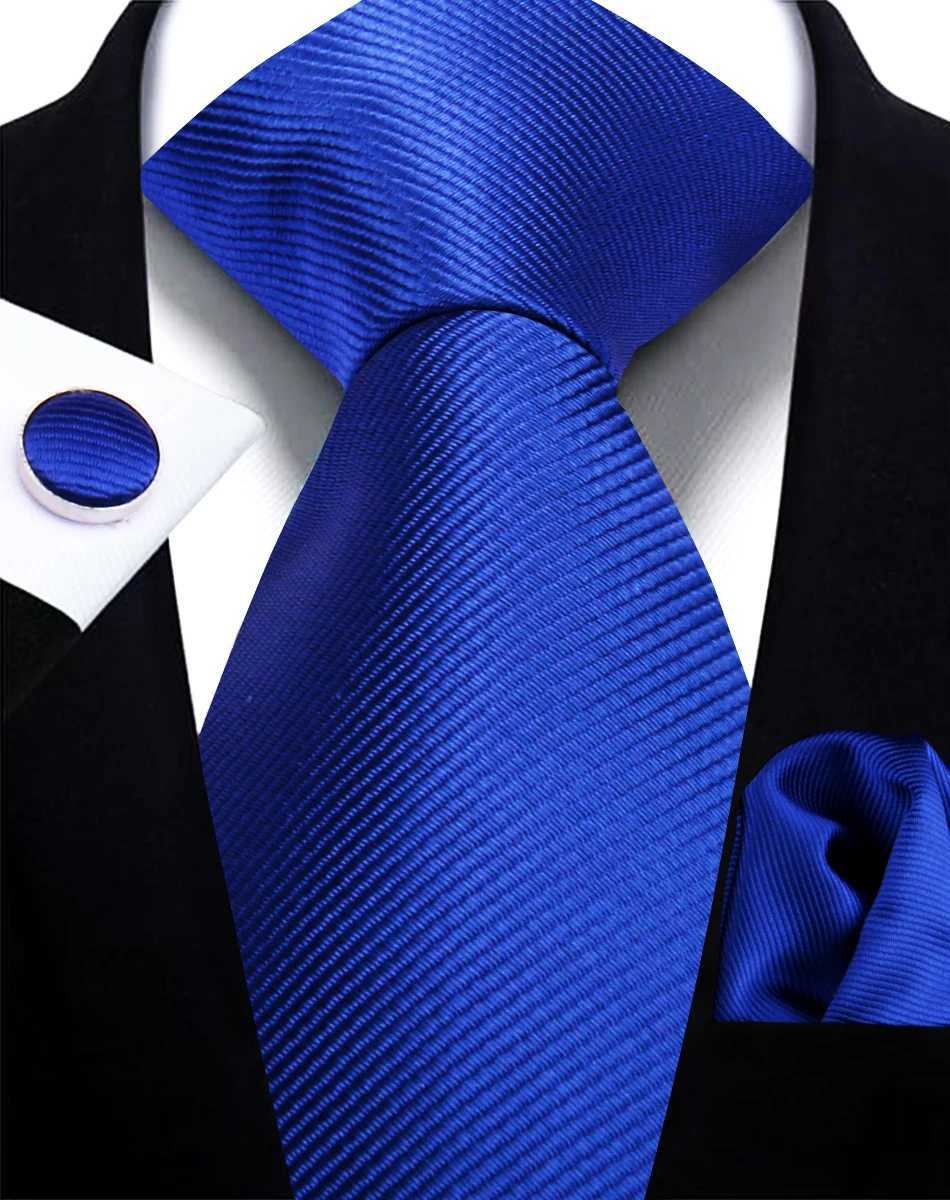 Brand Business Solid Color Ties Handkerchief Cufflink Tie clip Pin Set For Men Formal Necktie Party Wedding Men Accessoreis Gift X250407