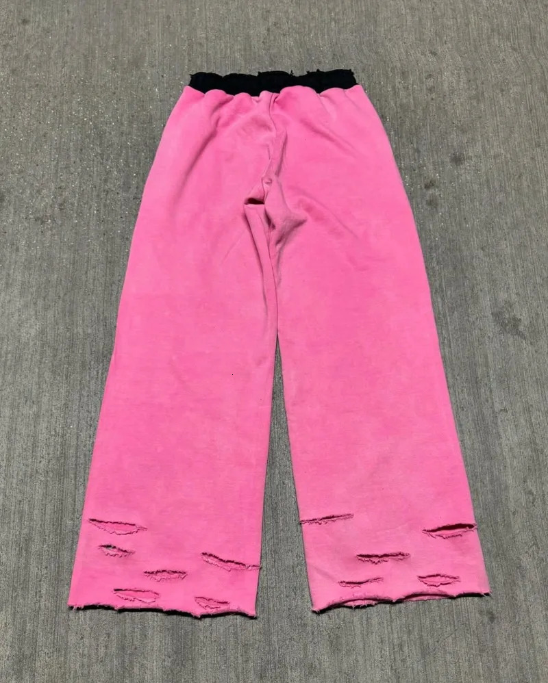 European and American trends Gothic letter high waisted casual pants for men Y2K streetwear loose Harajuku wide leg 250403