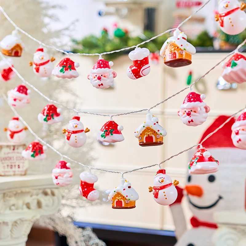 20LED Xmas String LightsBattery Operated-Cute Santa/Bear/Stocking Designs Indoor Decor for Christmas Party Perfect Holiday Gift W251107