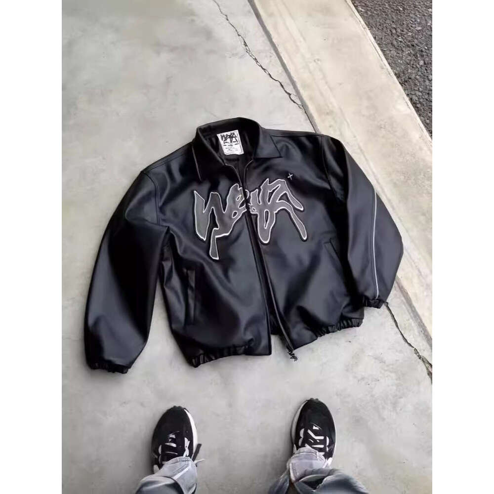 China-Chic Autumn and Vibe Wind Motorcycle Leather Jacket Men's American Hiphop Winter Coat Fashion