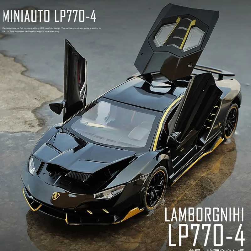 Simulate 1/24 scale Lamborghini LP770 super car model sound light childrens boy die-casting toy car gift collective soundXJ250407
