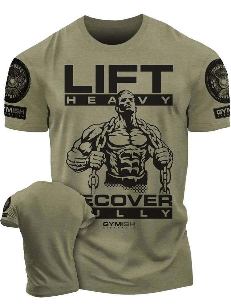 3D Printed Recover Fully Workout Funny Gym High Quality Cotton Men's Short Sleeves Muscle Man Tough Guy T-Shirt