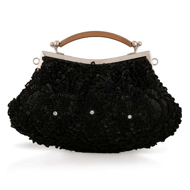 Vintage Sequin Beaded Handbags For Women Wedding Party Bridal Clutches Evening Fashion Retro Chain Crossbody Shoulder Bag