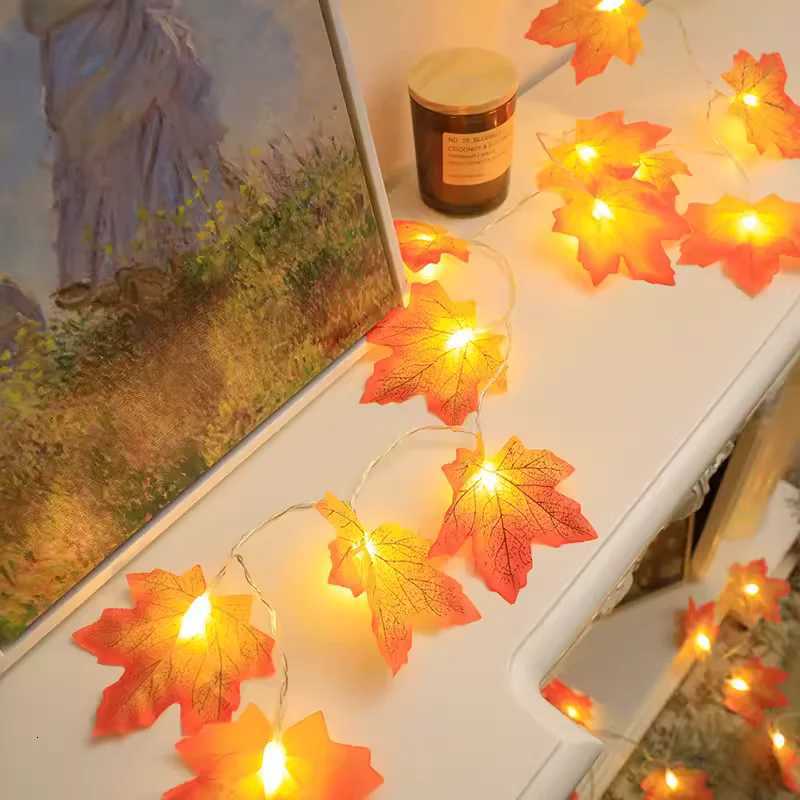 Halloween Maple Leaf LED String Light Battery Operated Fall Foliage Fairy Light for Bedroom Outdoor Garden Party Christmas Decor W251107