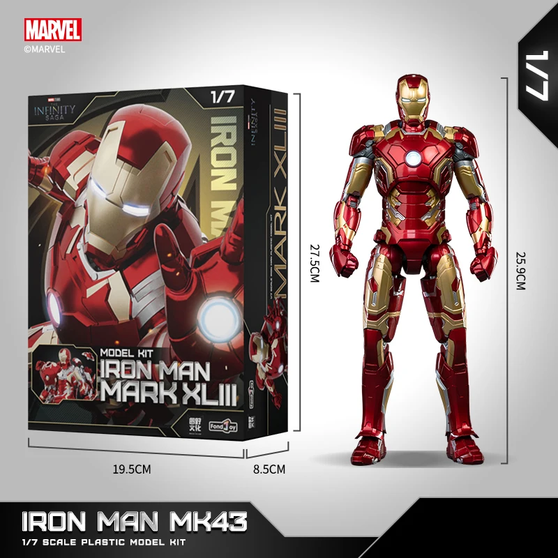 Fondjoy Marvel Iron Man MK43 1/7 Scale LED Model Kit Wholesale - Light-Up Reactor Collectible Action Figure, Bulk Stock for Retailers