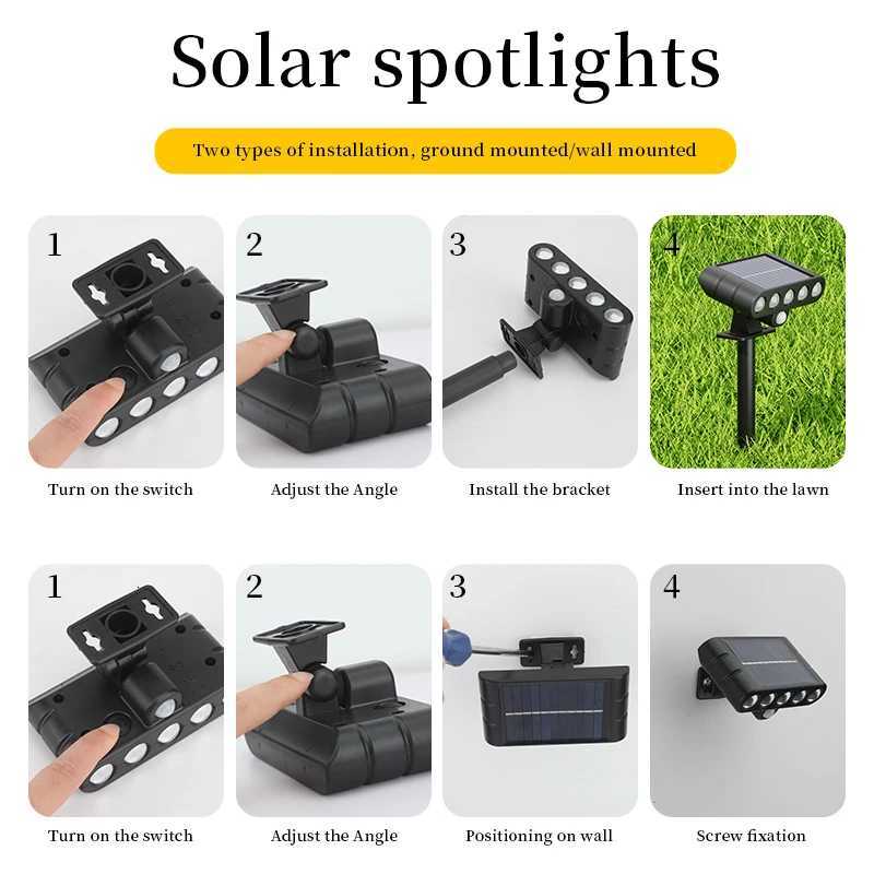 Solar Pathway LED Garden Festival Lights Outdoor Energy-Efficient Semi Flush Mount Lamps for Walkway Driveway Landscape Camping W251107