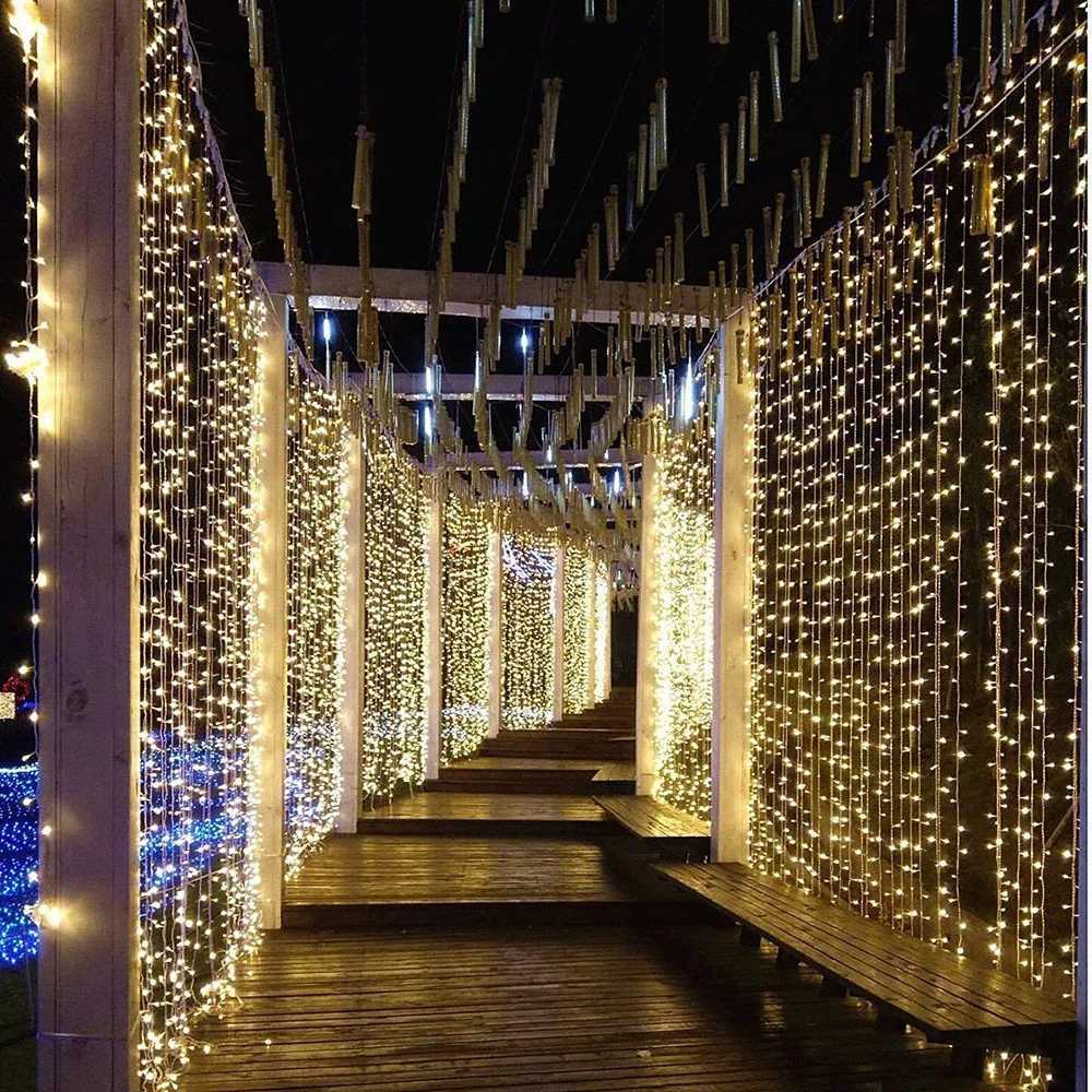 Curtain Light Festoon LED Icicle String Light Connectable New Year Eve Ornaments Garland 3x1/3x2/3x3/6x3m Christmas Decorations W251107