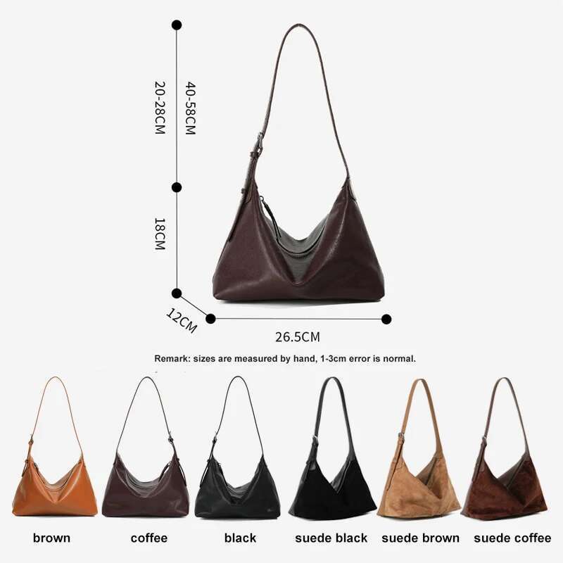 Women Hobo Female Genuine Underarm Shoulder Bag Large Capacity Split Leather Dumpg Messenger Lady Handbag