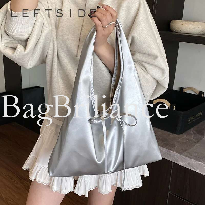 LEFTSIDE Big PU Leather Hobo Bags for Women 2025 New Designer Fashion Evening Party Handbags and Purses Females Shoulder Bag