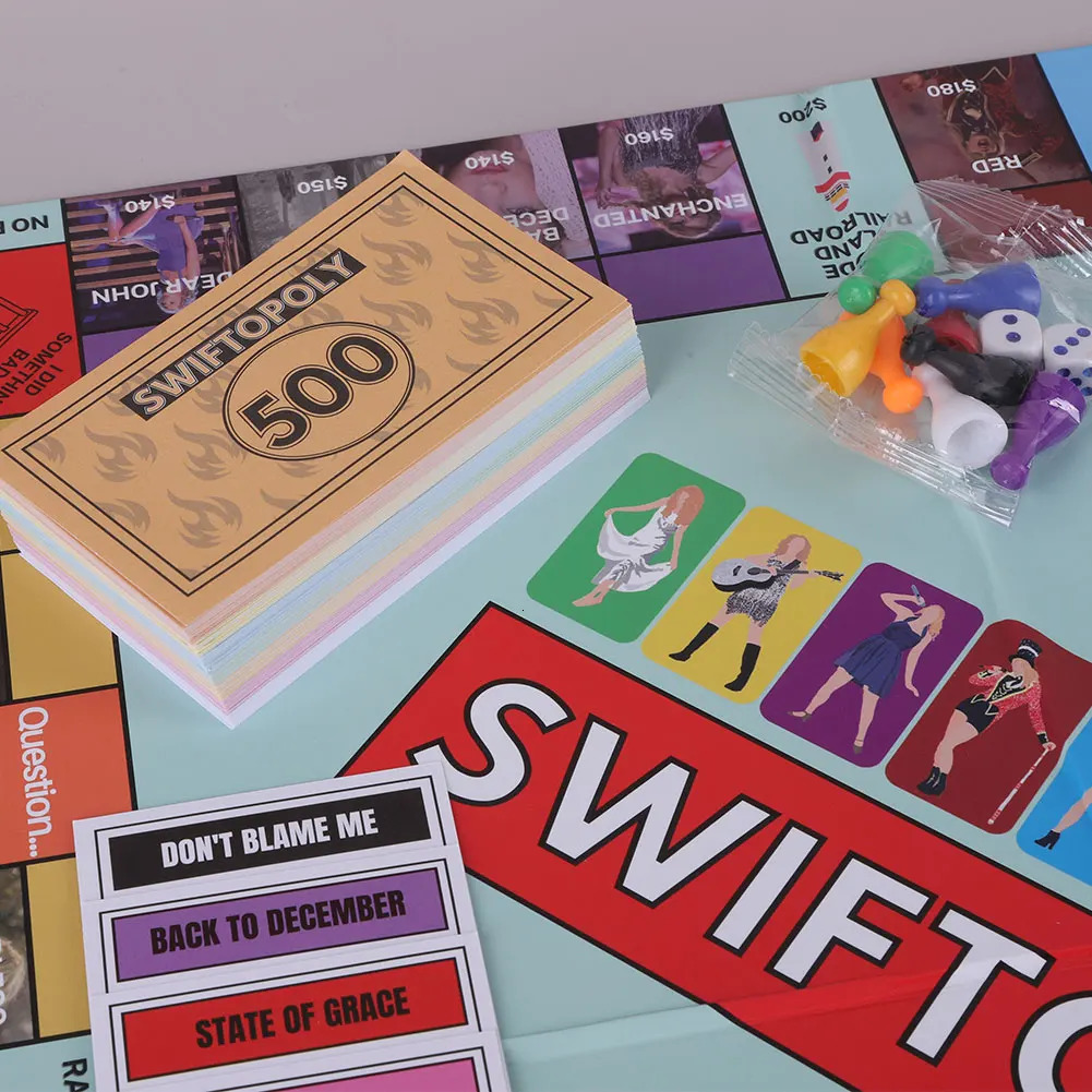 1set Taylors Board Game Fun Party Family Interactive Chess Games Swiftopoly Board Game for Taylors Fans 250403