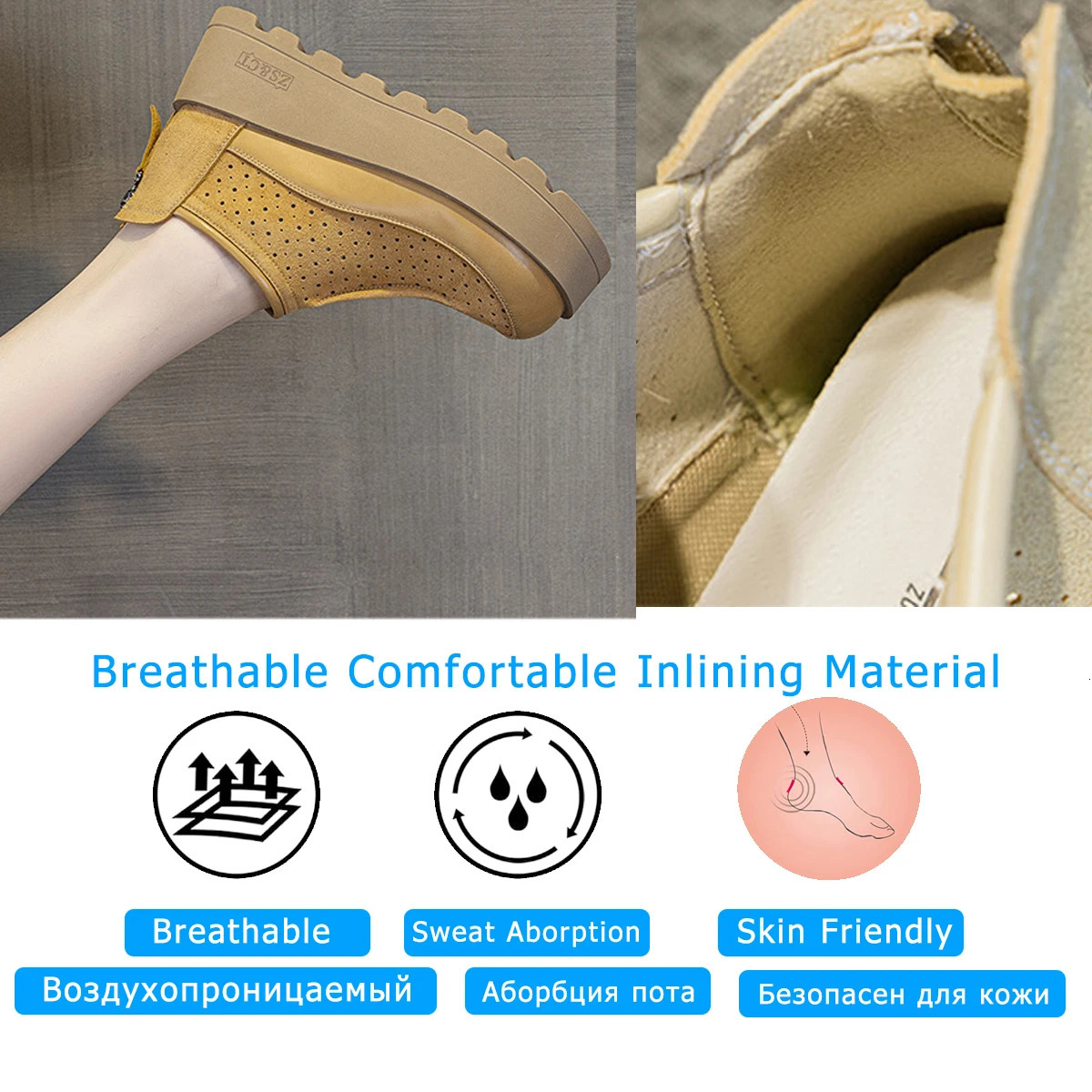 Fujin 6CM Suede Cow Genuine Leather Moccasins Women Platform Wedge Flats Women Shoes Ankle Booties Females ZIP Pumps Shoes 250402