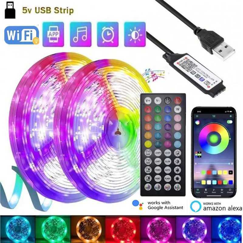 5V USB LED Lights 5050 RGB Led Strip Light Mutlicolor Lamp App Control Sync Music TV Backlight Tape for Room Decoration W251107